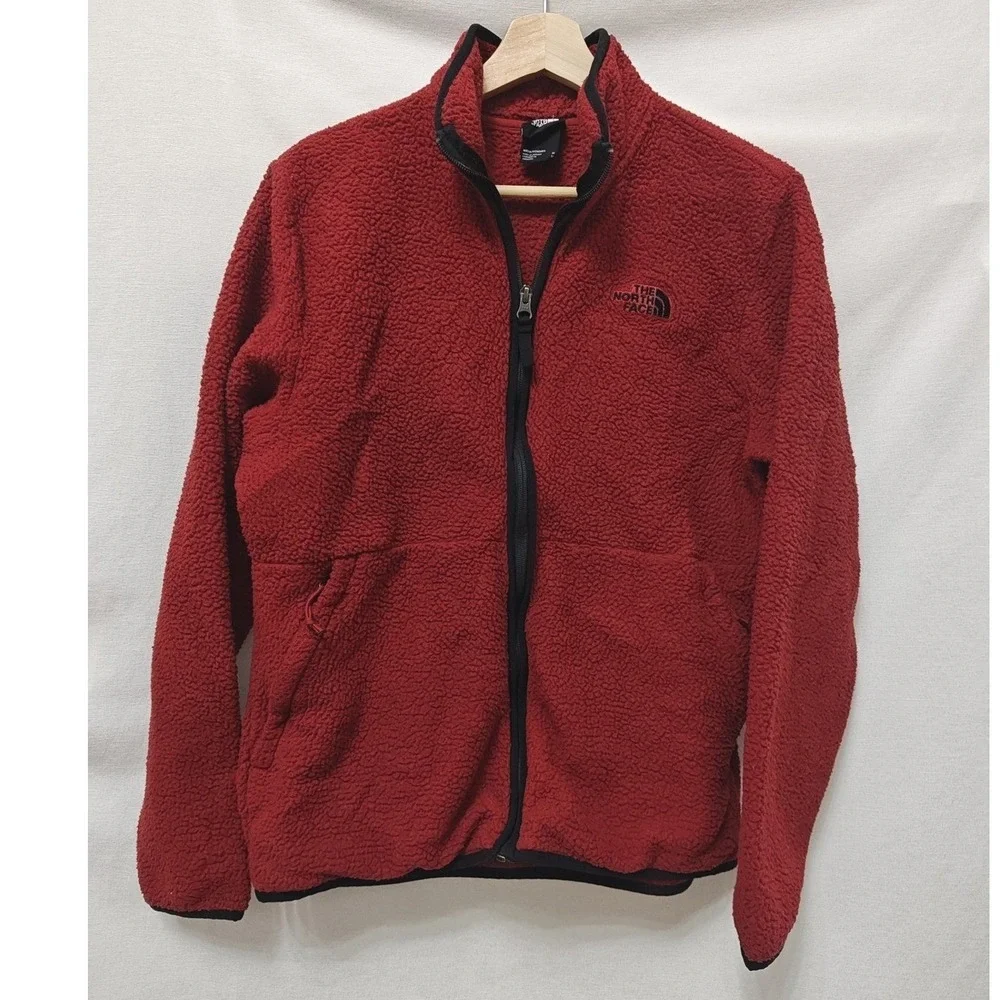 The North Face Dunraven Sherpa Full Zip Jacket‎ NF0A3YRM Mid weight Red Maroon M